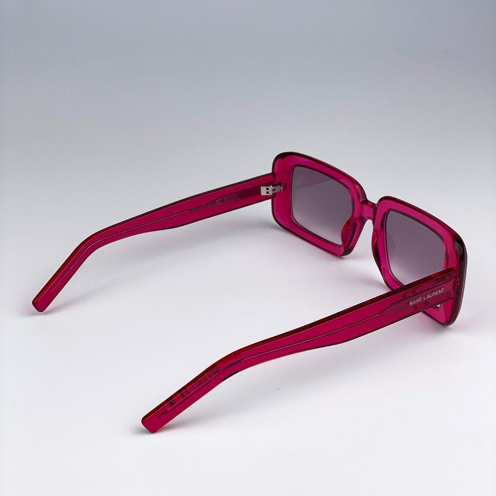 Saint LaurentāSL534 SUNRISE 006 Sunglasses Transparent Pink Gradient Unisex - Picture 10 of 15
